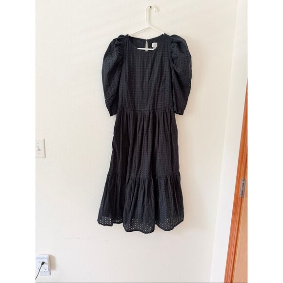 A New Day Dresses & Skirts - A New Day black cotton eyelet midi dress size XS